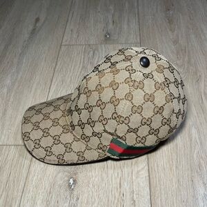 Gucci Monogram Web Canvas Baseball Hat
